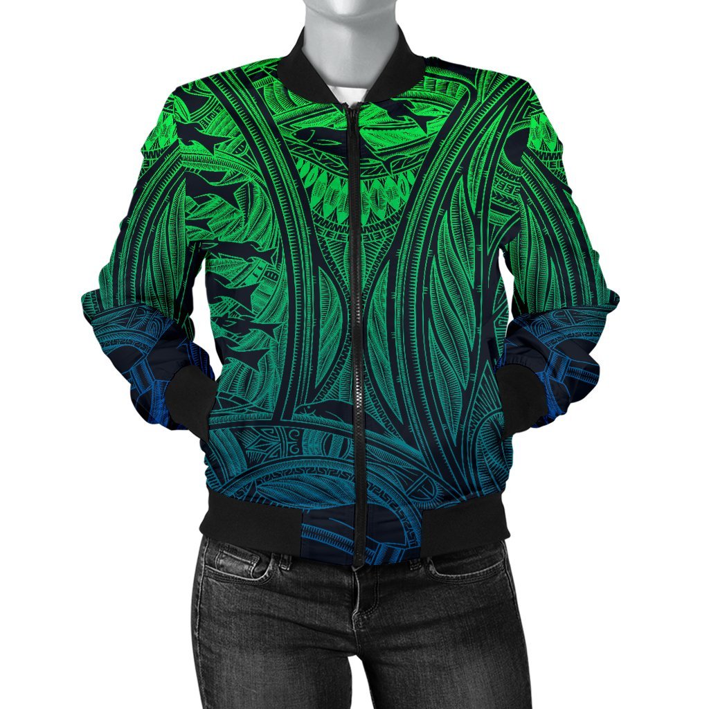 Torres Strait Islanders Women's Bomber Jacket - Ocean Art - Vibe Hoodie Shop