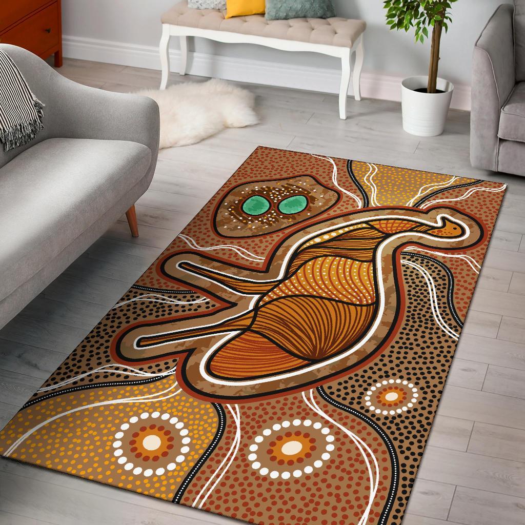 Aboriginal Area Rug - Indigenous Emu Vintage Stye - Vibe Hoodie Shop