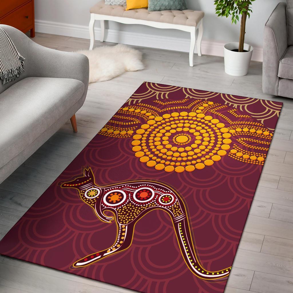 Aboriginal Area Rug - Aboriginal Kangaroo - Vibe Hoodie Shop