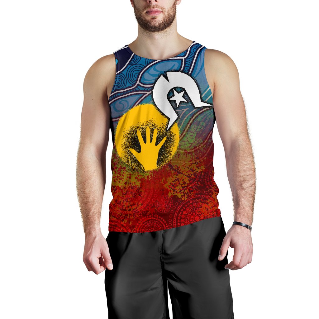 Aboriginal Men's Tank Top - Aboriginal and Torres Strait Islanders Flag - Vibe Hoodie Shop