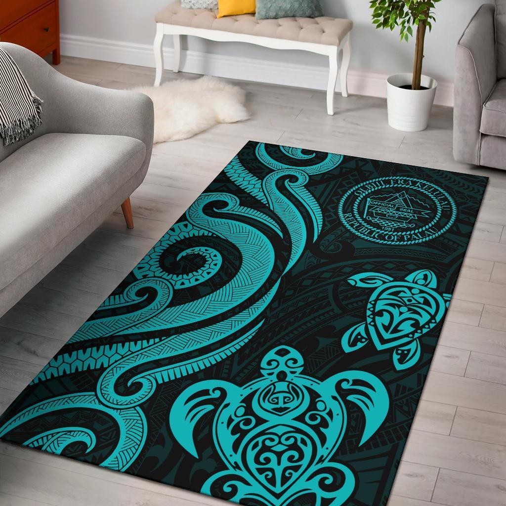 Palau Area Rug - Turquoise Tentacle Turtle - Vibe Hoodie Shop