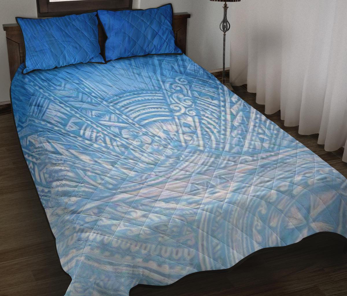 New Zealand Auckland Quilt Bed Set Blue Rugby - Vibe Hoodie Shop
