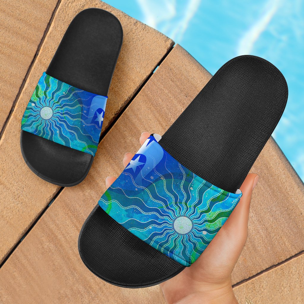 slide-sandals-torres-strait-islanders-flag-with-aboriginal-patterns-black