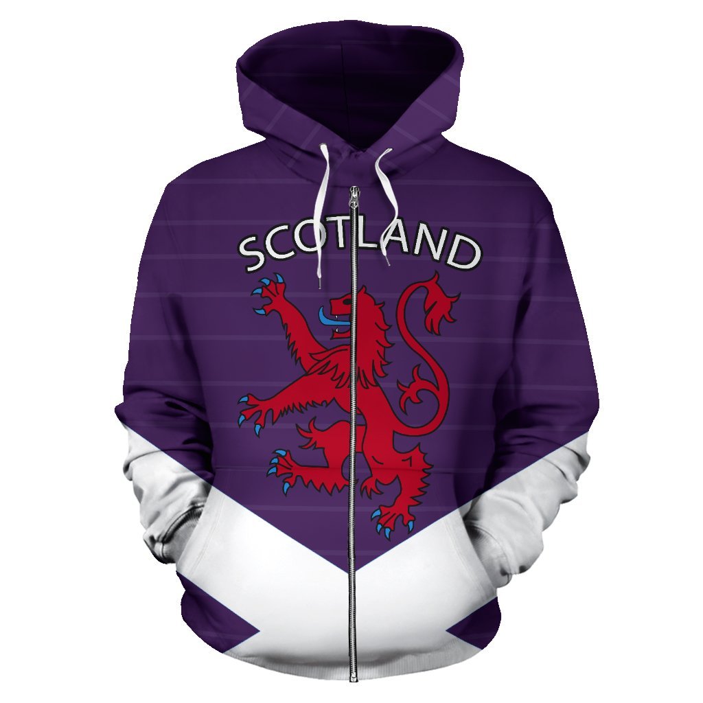 Scotland Hoodie Thistle And Lion Zip - Up - Vibe Hoodie Shop