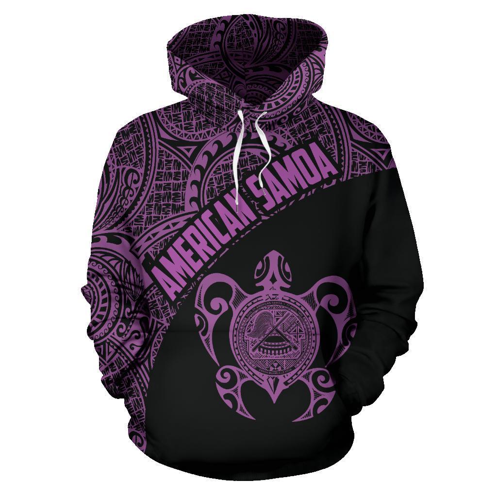 American Samoa Polynesian Hoodie Coat Of Arms In Turtle Purple - Vibe Hoodie Shop