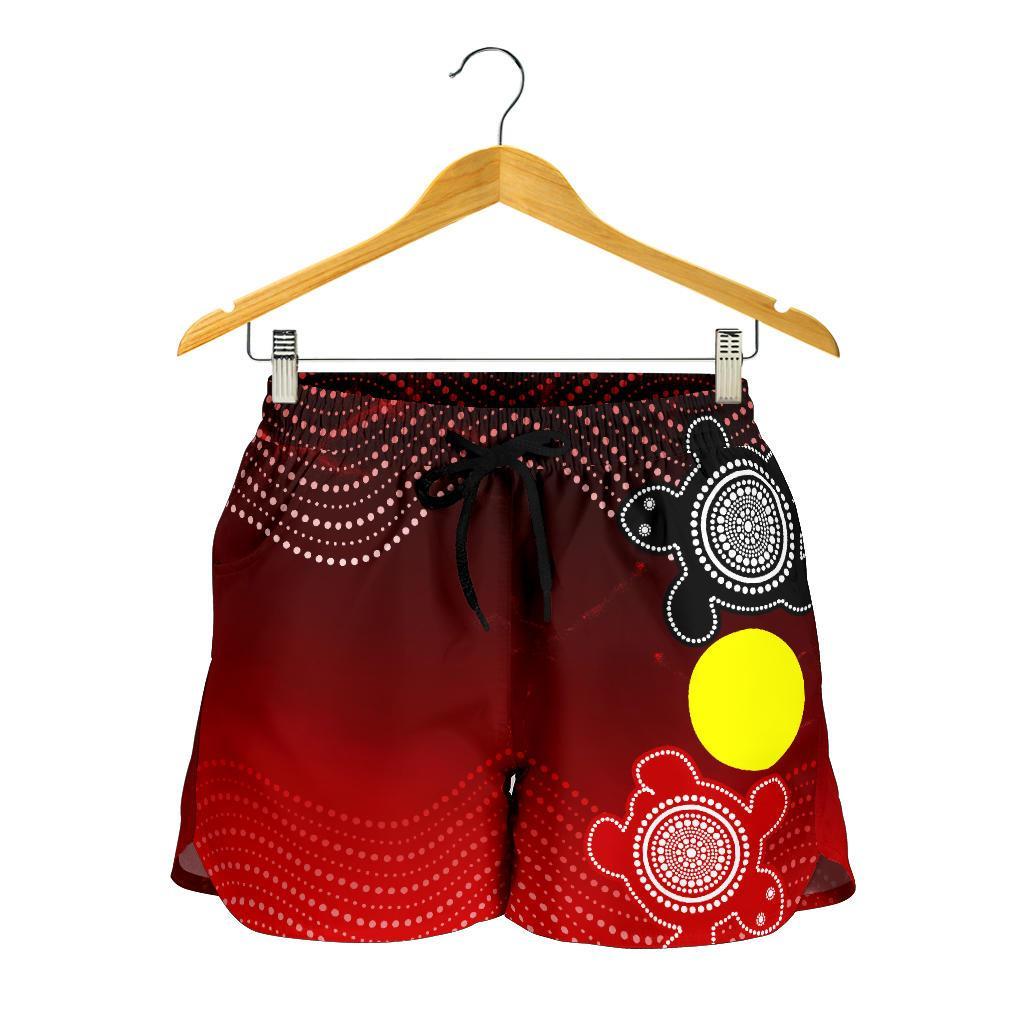 aboriginal-womens-shorts-indigenous-circle-dot-painting-style