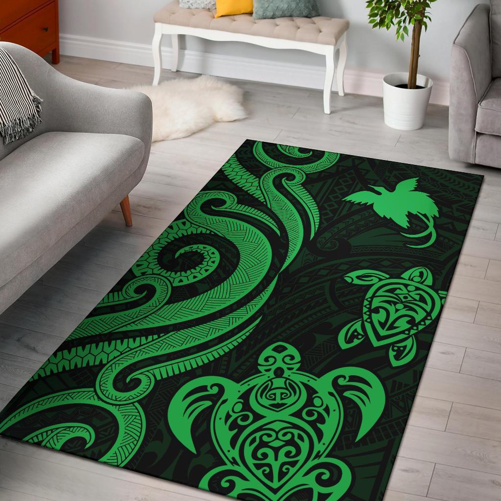 Papua New Guinea Area Rug - Green Tentacle Turtle - Vibe Hoodie Shop