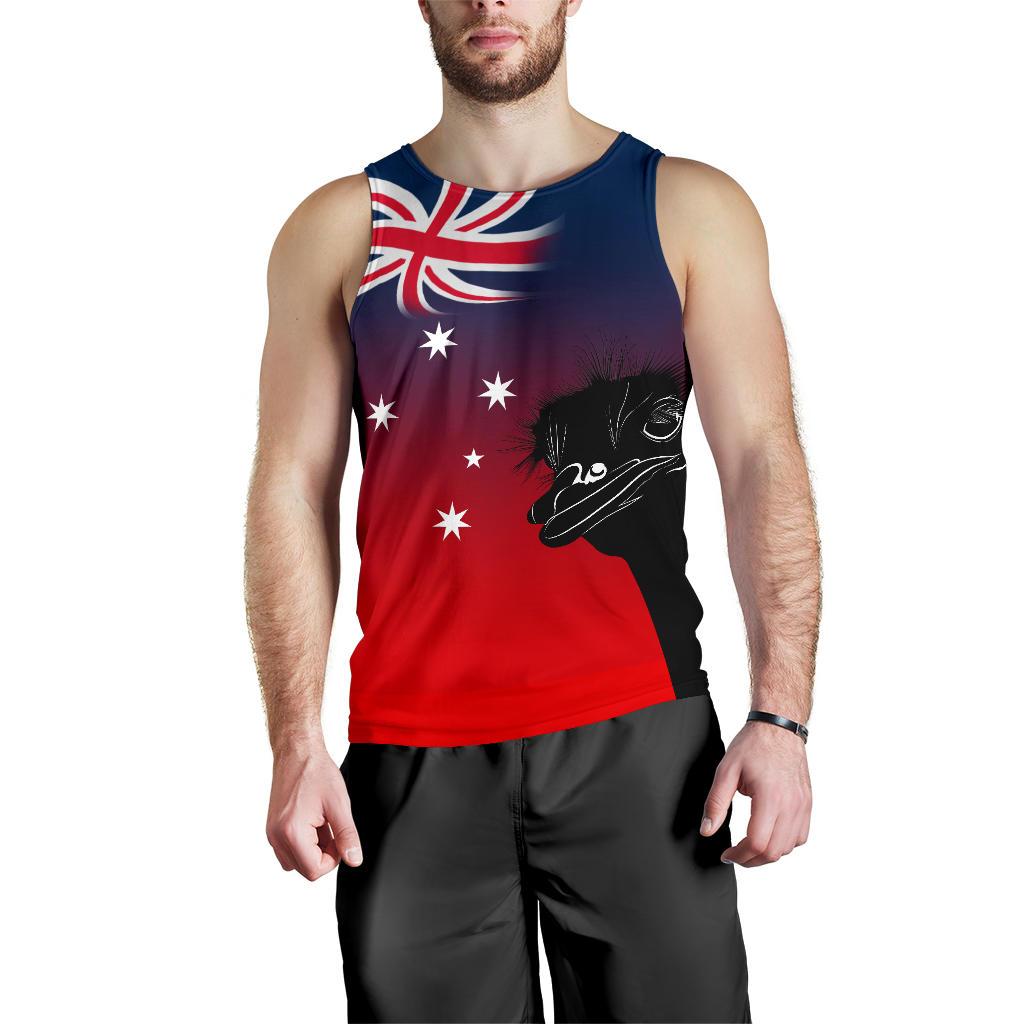 Men Tank Top - Emus Mens Tank Aus Flag - Vibe Hoodie Shop