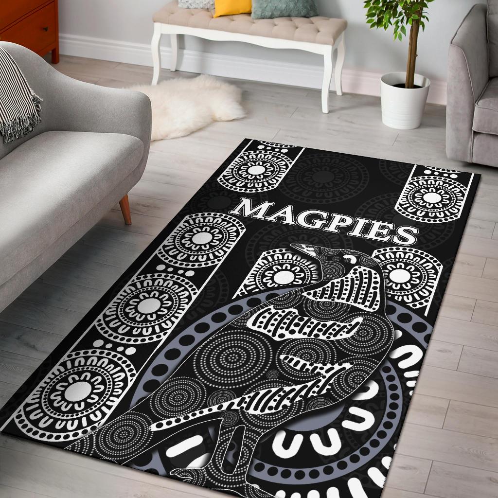 Magpies Area Rug Aboriginal - Vibe Hoodie Shop