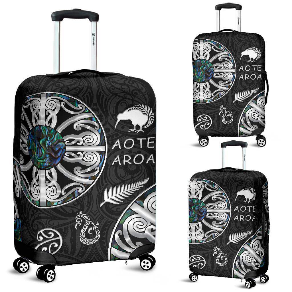 New Zealand Aotearoa Luggage Covers, Maori Mangopare Paua Shell - Vibe Hoodie Shop