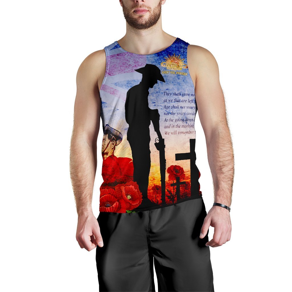 ANZAC Men's Tank Top - ANZAC 2020 Lest We Forget The Australian Army - Vibe Hoodie Shop