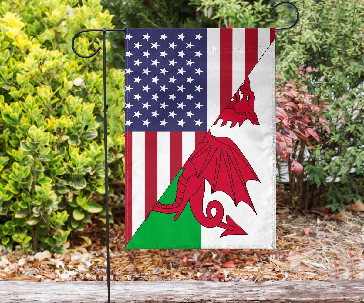 US Flag with Wales Flag - Vibe Hoodie Shop