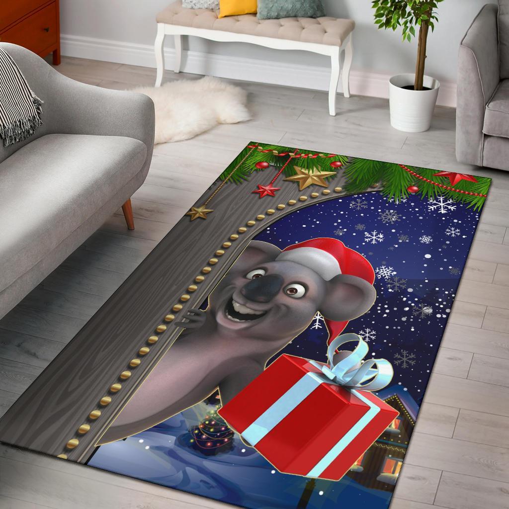 Christmas Area Rug - Fun Koala Christmas - - Vibe Hoodie Shop