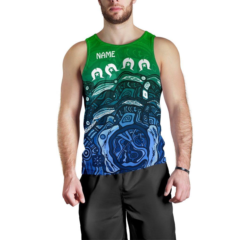 Custom Torres Strait Islands Men's Tank Top - Blue - Vibe Hoodie Shop