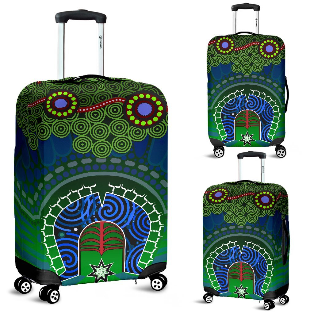 Torres Strait Luggage Covers - Dhari And Dot Patterns - Vibe Hoodie Shop