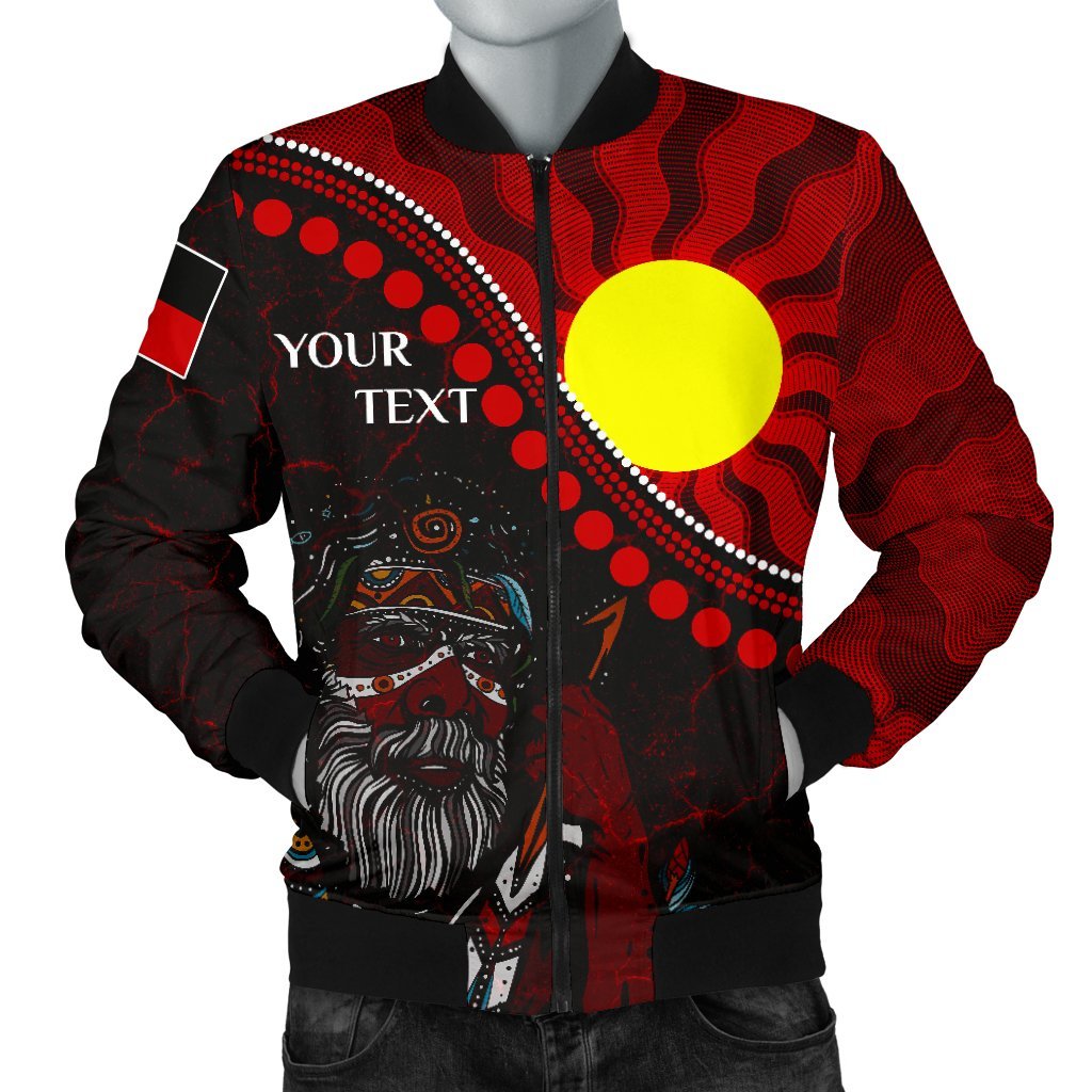 Custom Aboriginal Men's Bomber Jacket - Indigenous People And Sun - Vibe Hoodie Shop