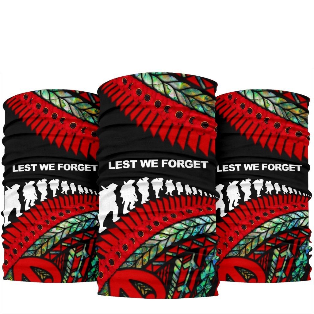 ANZAC New Zealand Bandana, Poppies Lest We Forget Maori Soldiers Paua - Vibe Hoodie Shop