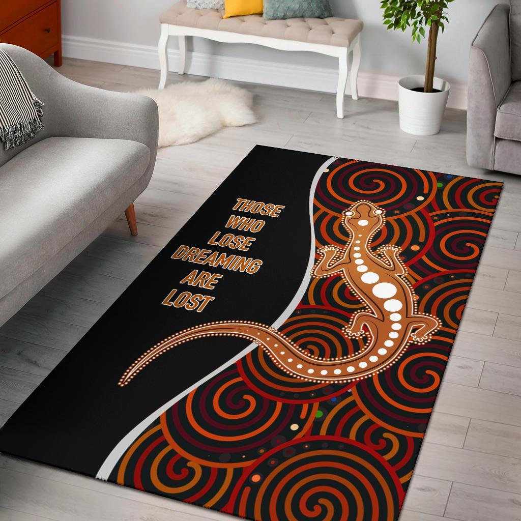 Aboriginal Area Rug - Indigenous Lizard Dreaming - Vibe Hoodie Shop