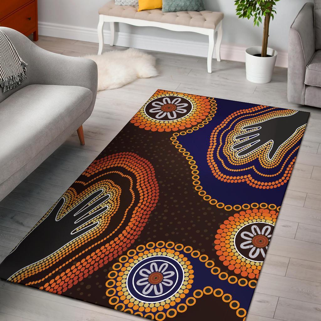 Area Rug - Aboriginal Dot Art Painting With Hand - Vibe Hoodie Shop