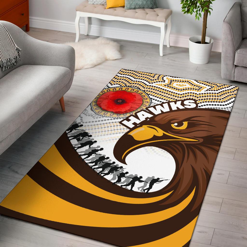 Pride Hawks Area Rug Hawthorn ANZAC Day Aboriginal - Vibe Hoodie Shop