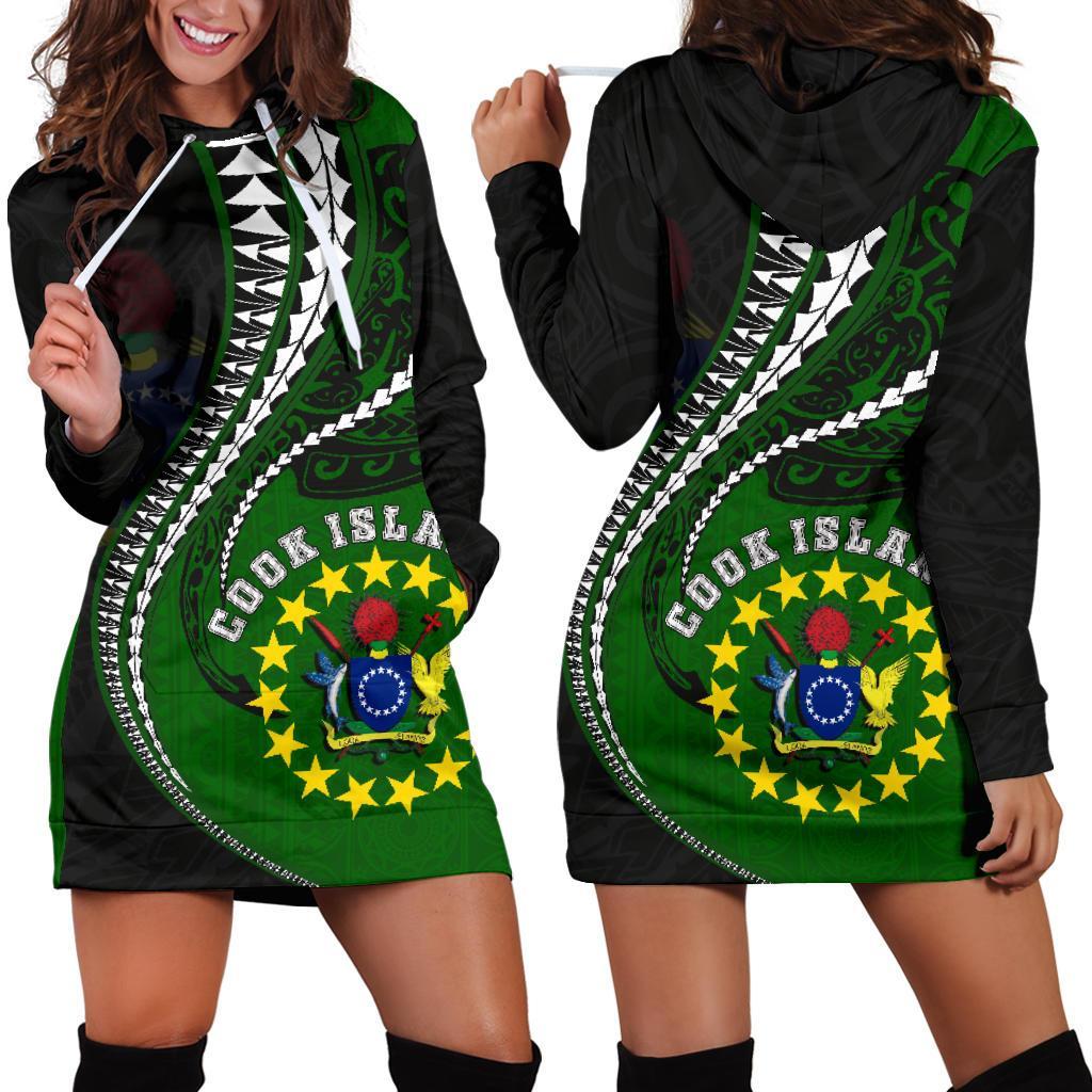 Cook Islands Women's Hoodie Dress Kanaloa Tatau Gen Ck - Vibe Hoodie Shop