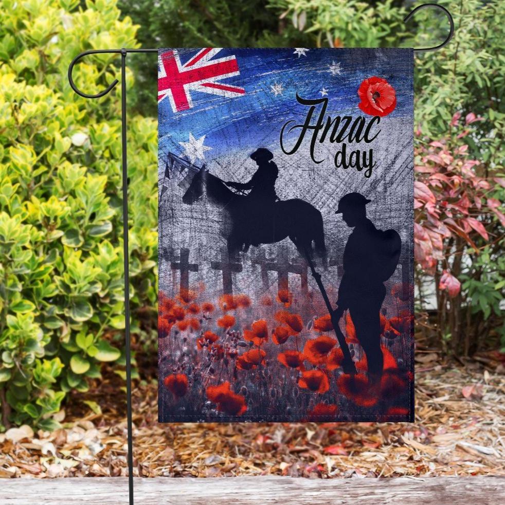 ANZAC Day Flag - Lest We Forget Vintage Poppies - Vibe Hoodie Shop