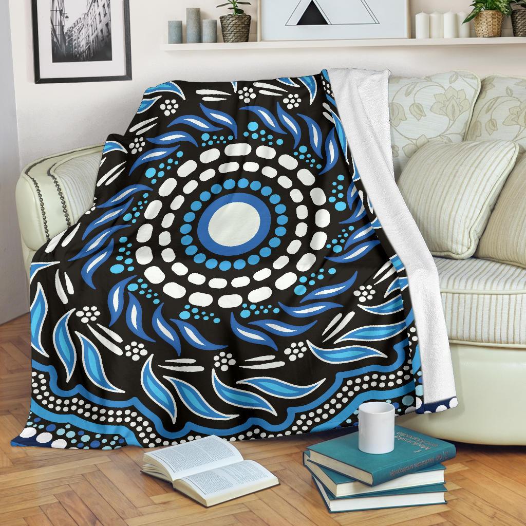 Aboriginal Premium Blanket - Indegenous Dot Painting Art - Vibe Hoodie Shop