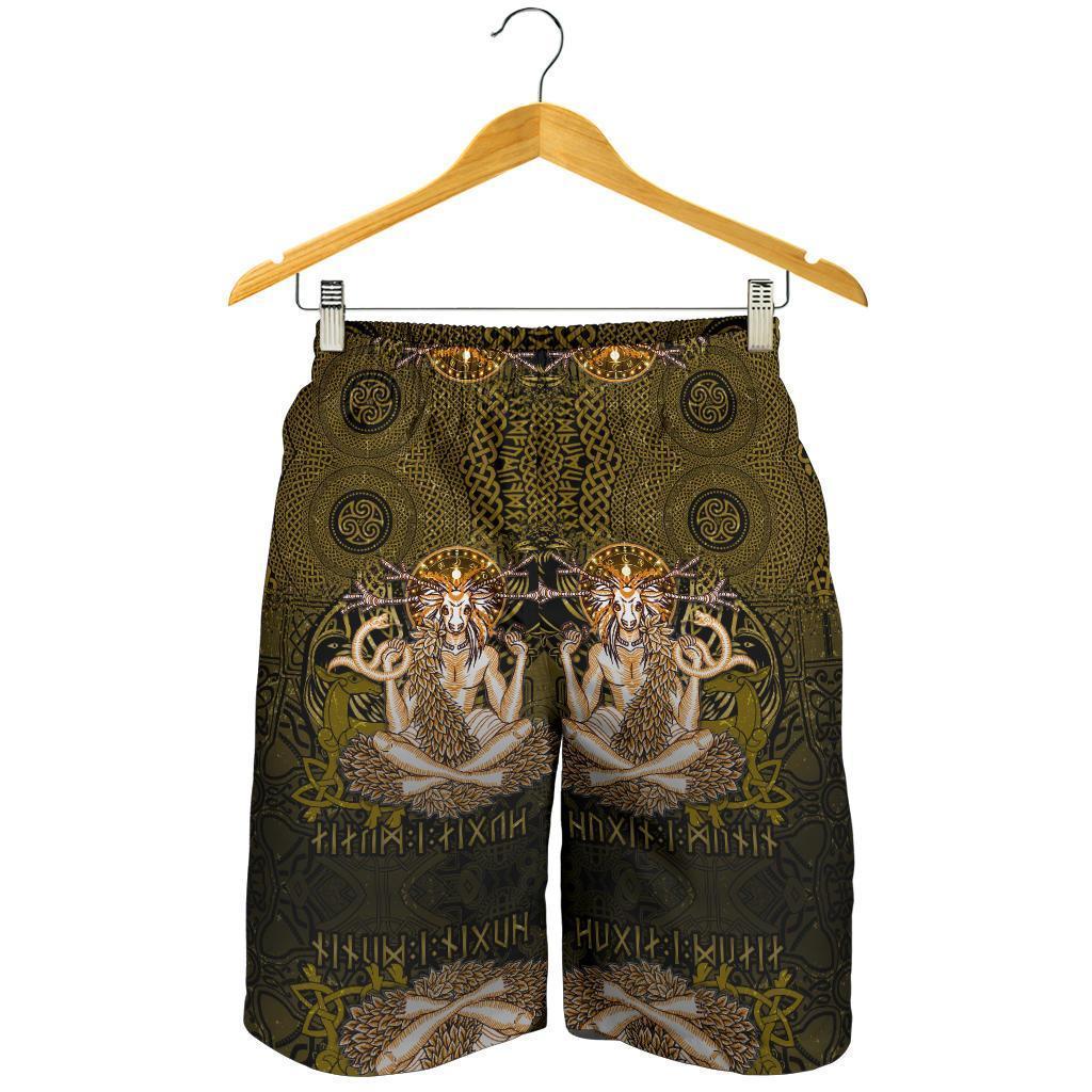 Cernunnos Goddess All Over Print Men's Shorts - Celtic God of the Forest - Vibe Hoodie Shop