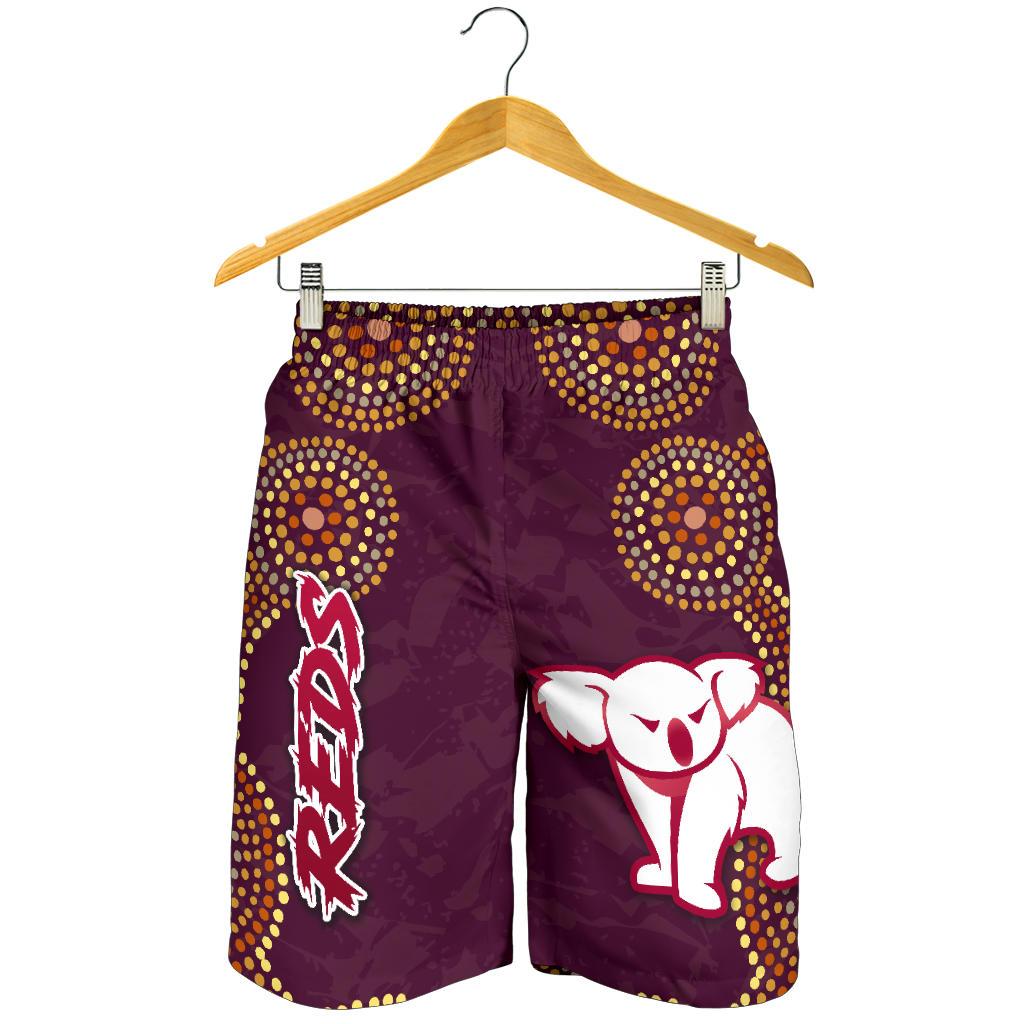 Queensland Men Shorts Indigenous Reds - Vibe Hoodie Shop