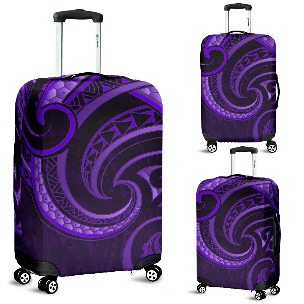 New Zealand Maori Mangopare Luggage Cover Polynesian - Purple - Vibe Hoodie Shop