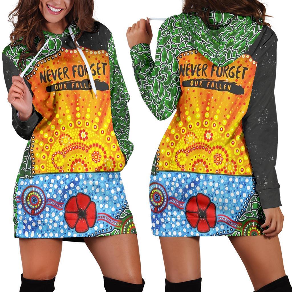 ANZAC Day Hoodie Dress - Lest We Forget Poppy - Vibe Hoodie Shop