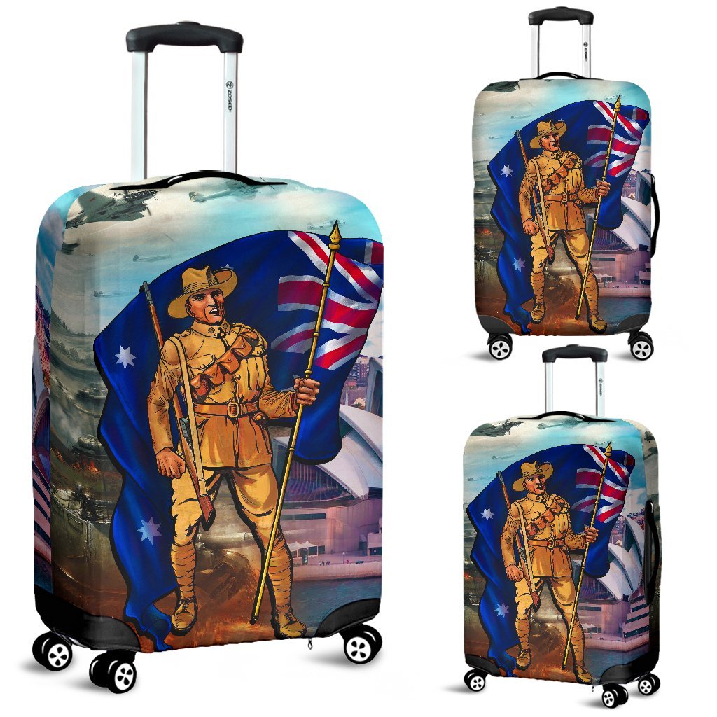 ANZAC Luggage Covers - Australian Soldier - Vibe Hoodie Shop