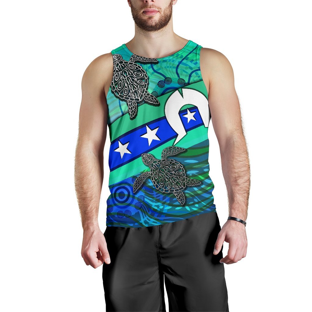 Men's Tank - Torres Strait Flag And Turtle - Vibe Hoodie Shop