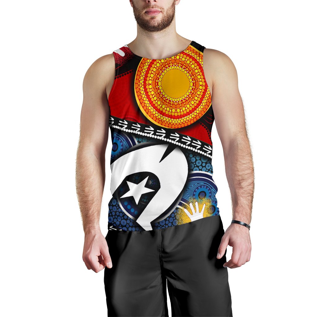 Men's Tank Top - Australian NAIDOC Aboriginal and Torres Strait Islands Flags - Vibe Hoodie Shop