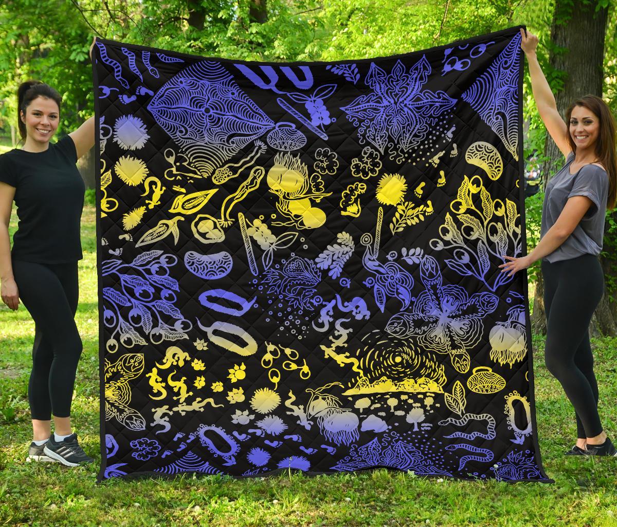 Australia Premium Quilt - Australian Aboriginal Golden Wattle - Vibe Hoodie Shop
