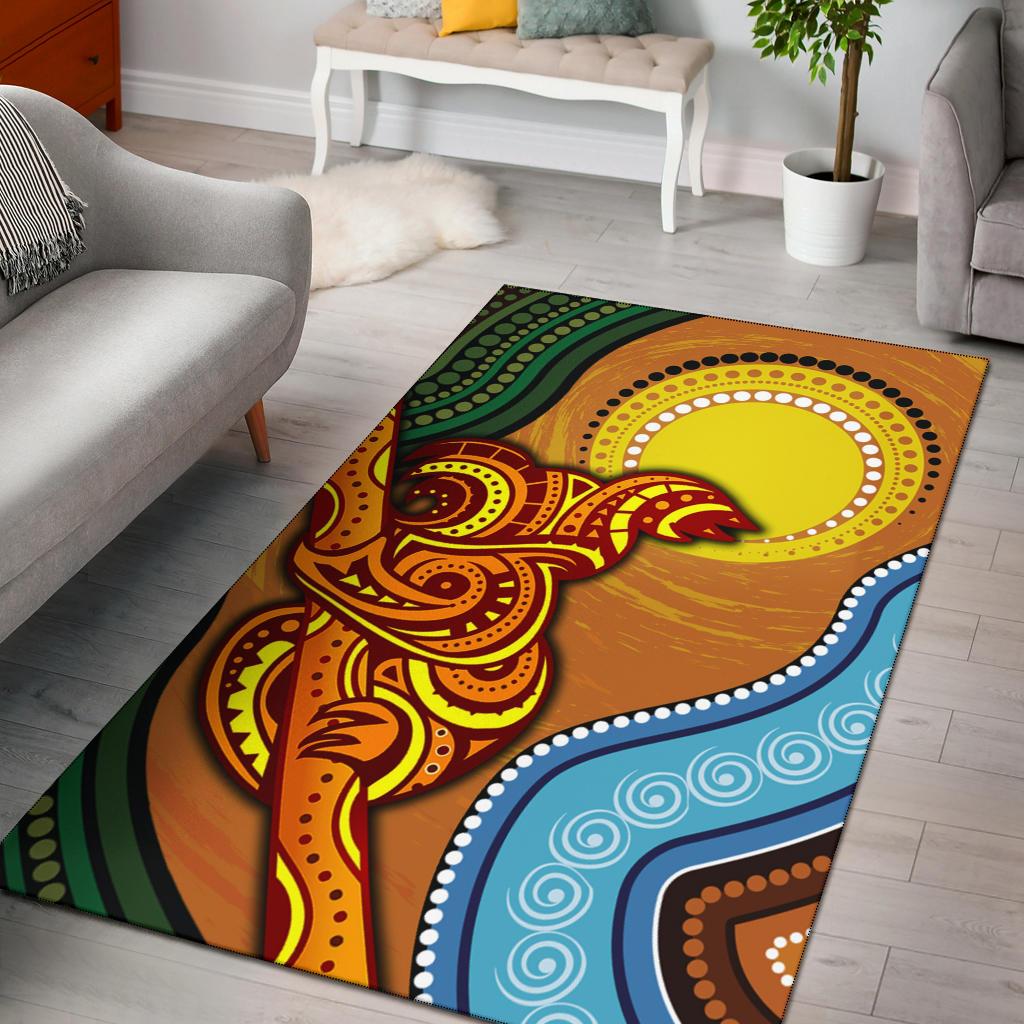 Area Rug - Australian Aboriginal Dot Painting Koala - Vibe Hoodie Shop