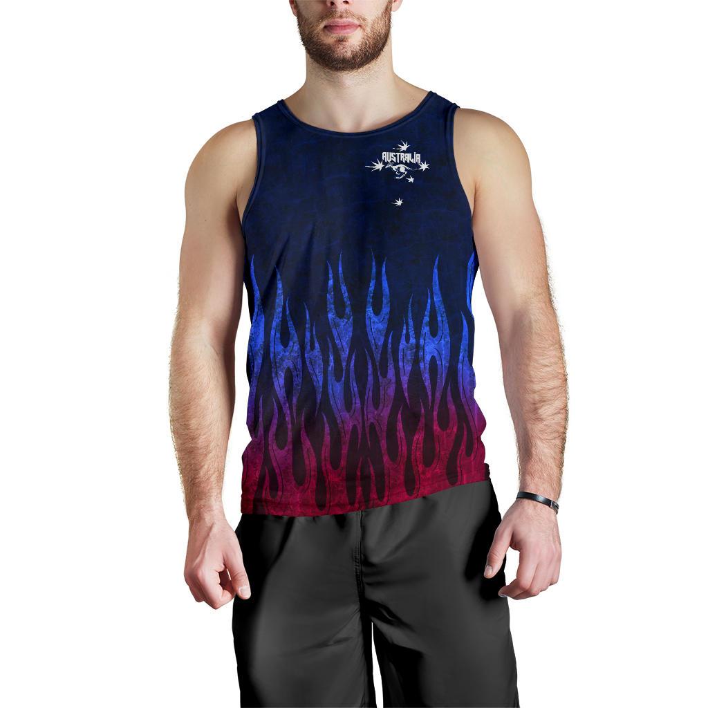 Men Tank Top - Kangaroo Mens Symbol Tank Dark Flame - Vibe Hoodie Shop