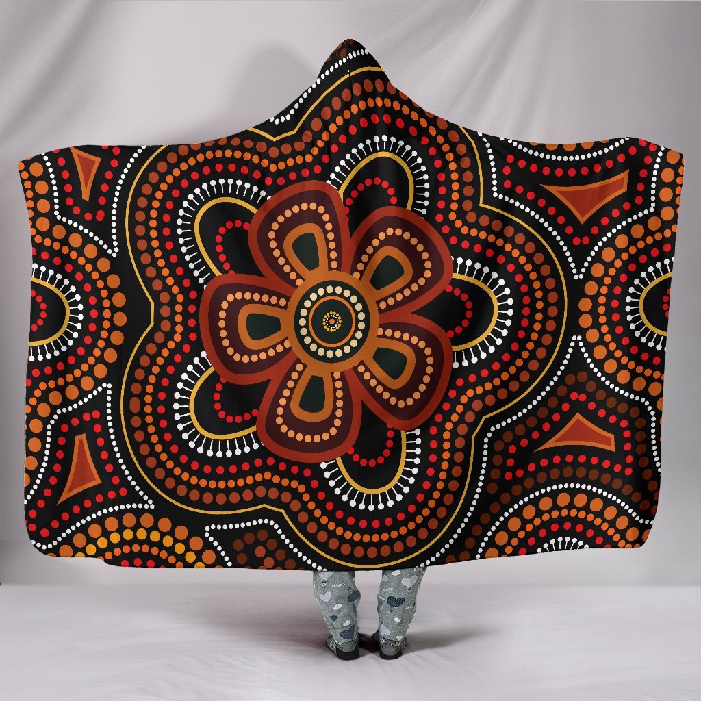 aboriginal-hooded-blanket-aboriginal-dot-painting-flowers-style-ver02