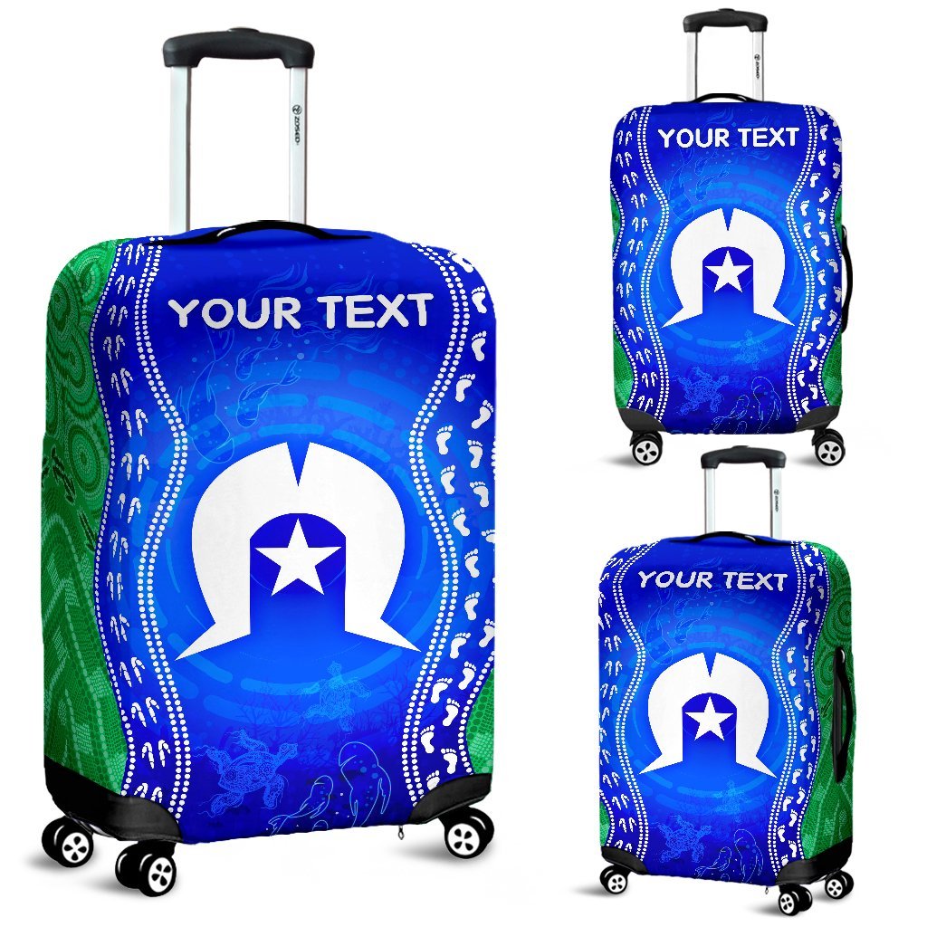 Custom Torres Strait Islanders Luggage Covers - Torres Symbol With Aboriginal Patterns - Vibe Hoodie Shop