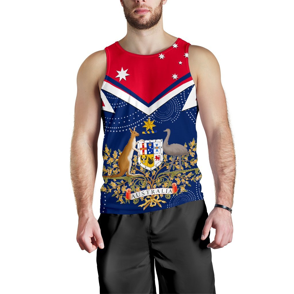 Men's Tank Top - Australian Coat Of Arms Flag Color - Vibe Hoodie Shop