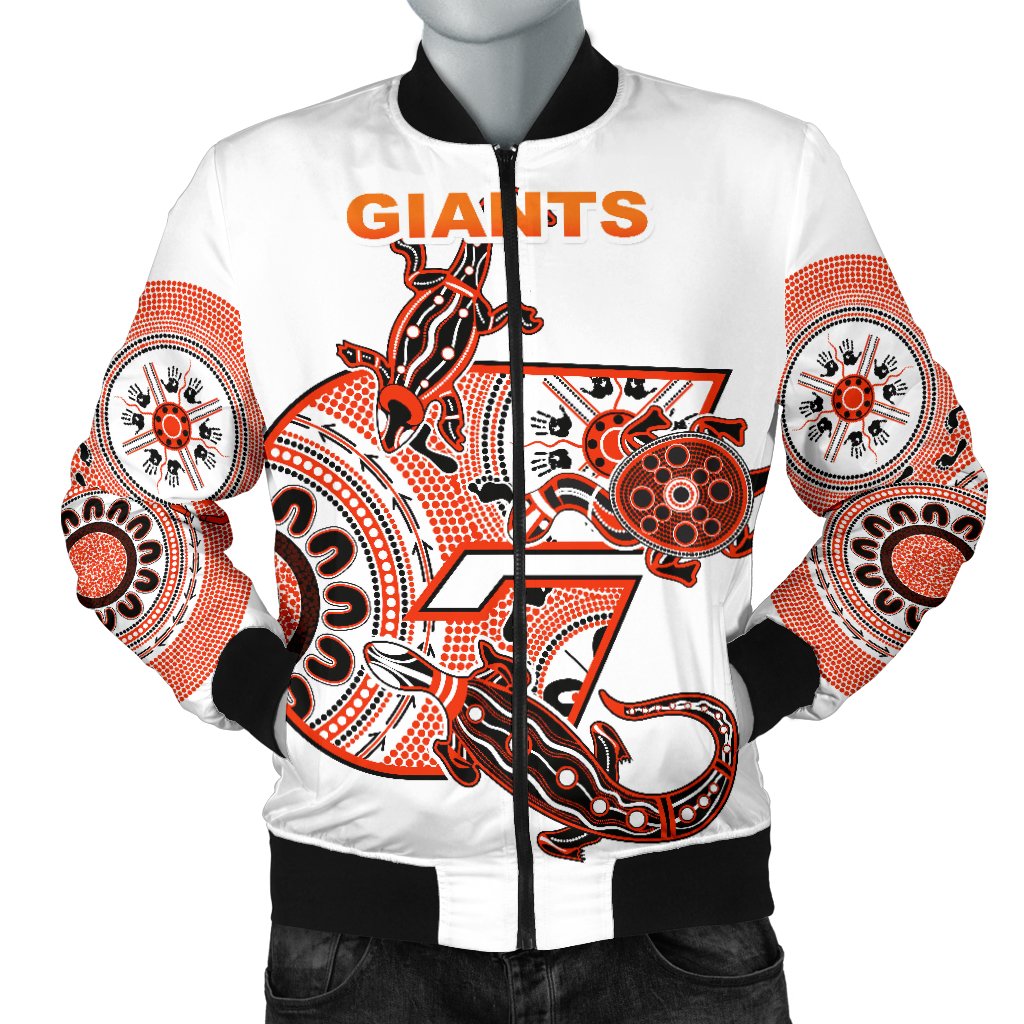 GWS Giants Men's Bomber Jacket Simple Indigenous - Vibe Hoodie Shop