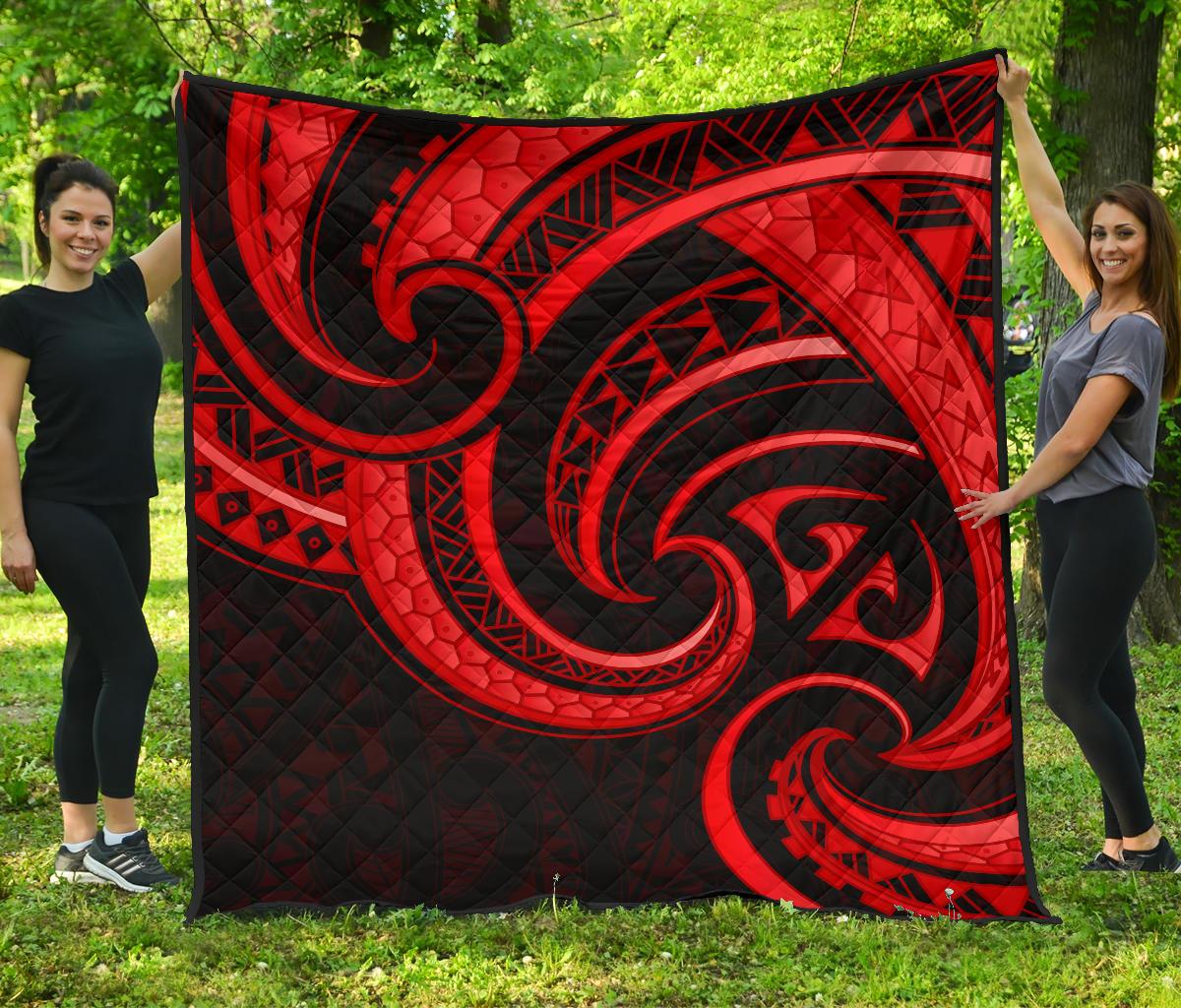 New Zealand Maori Mangopare Premium Quilt Polynesian - Red - Vibe Hoodie Shop