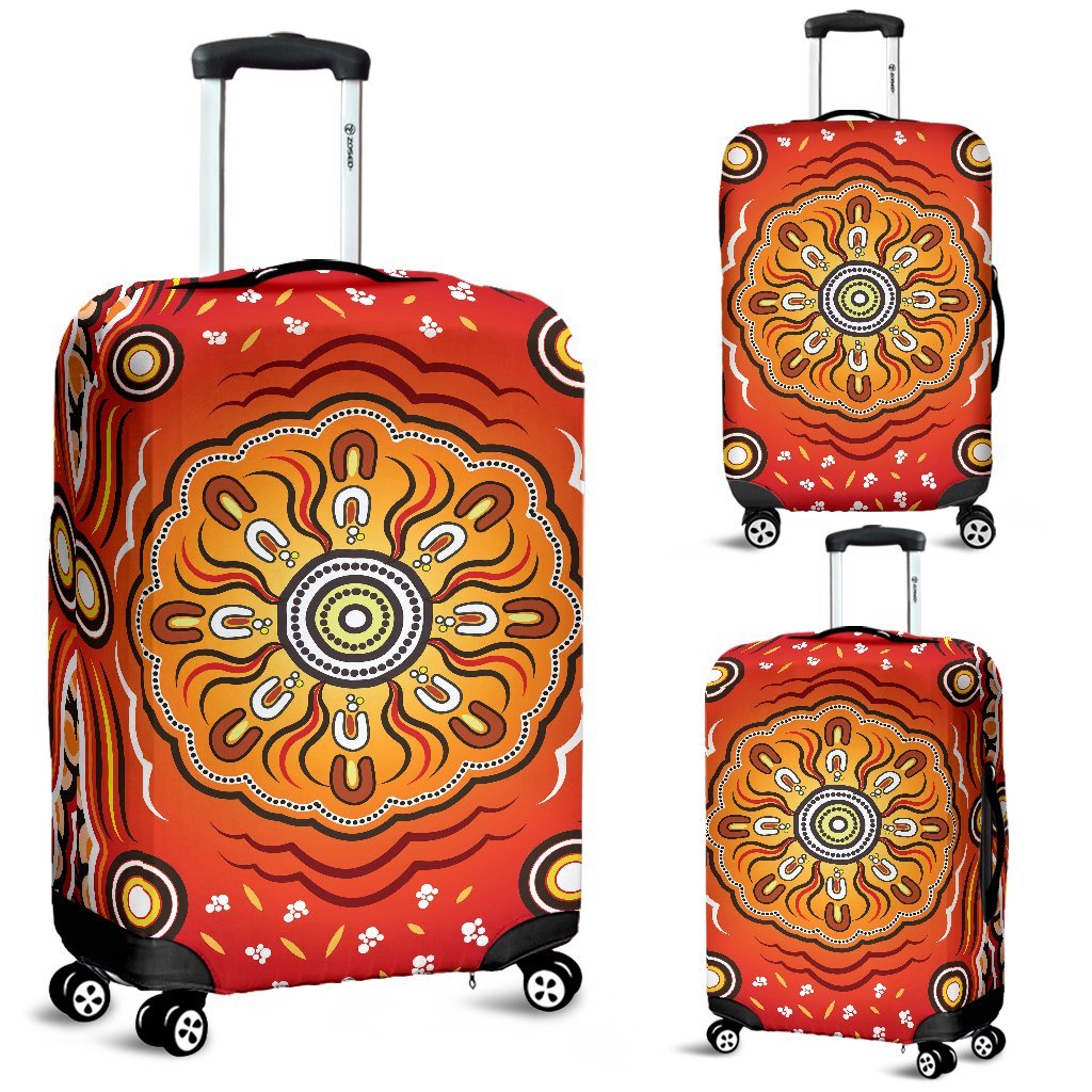 Aboriginal Luggage Covers - Indigenous Art Patterns Ver01 - Vibe Hoodie Shop