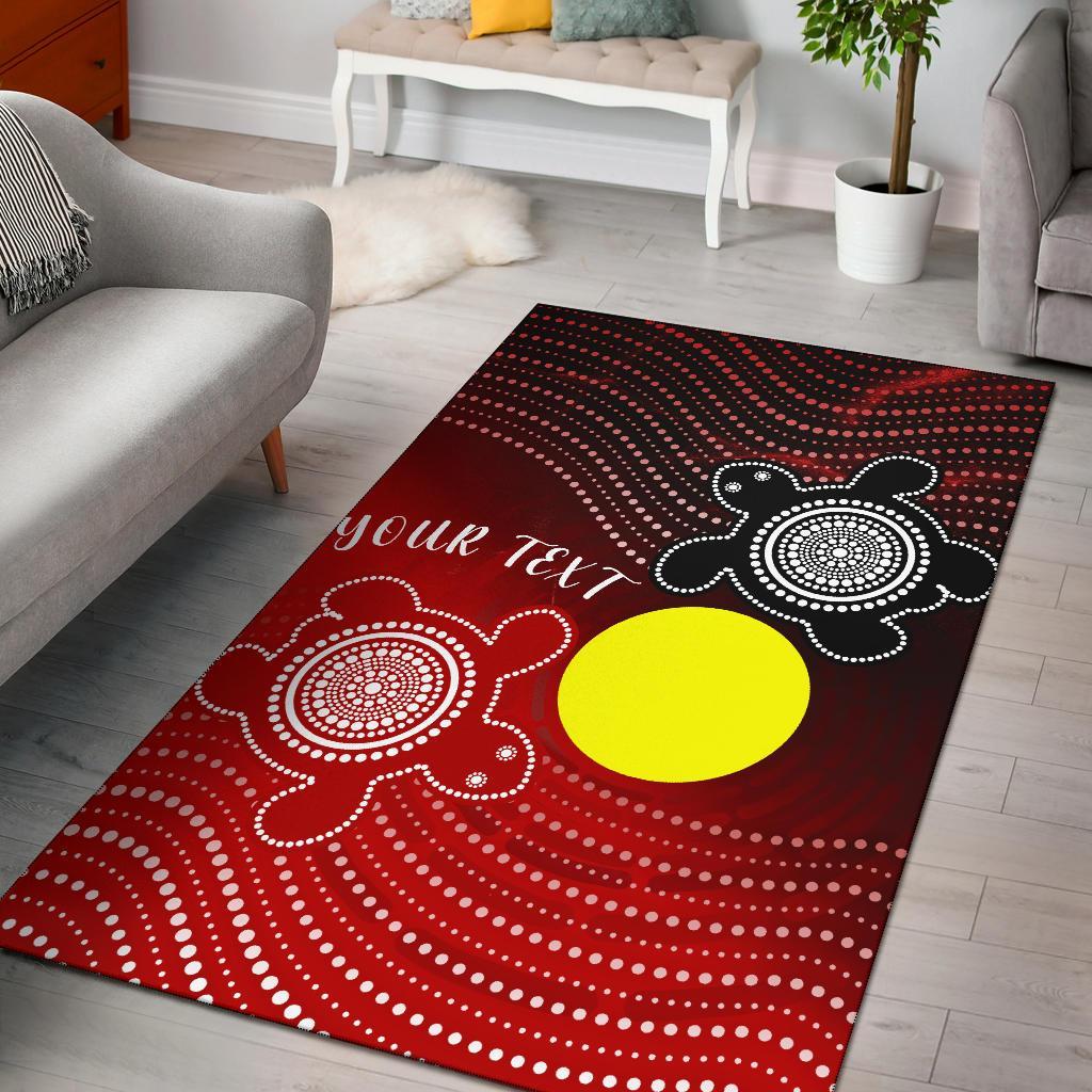 Custom Aboriginal Area Rug - Indigenous Circle Dot Painting Style - - Vibe Hoodie Shop