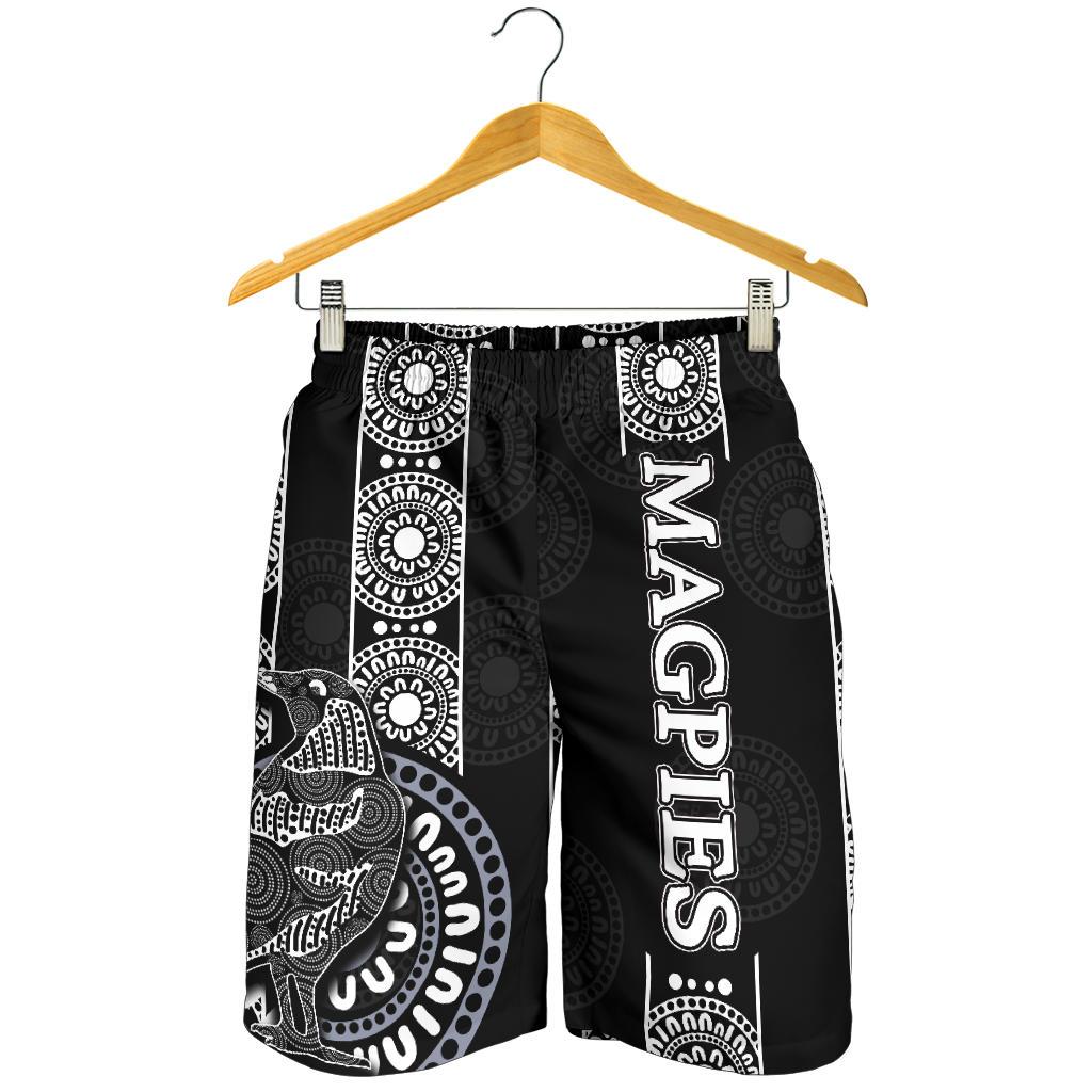 Magpies All Over Print Men's Shorts Aboriginal - Vibe Hoodie Shop