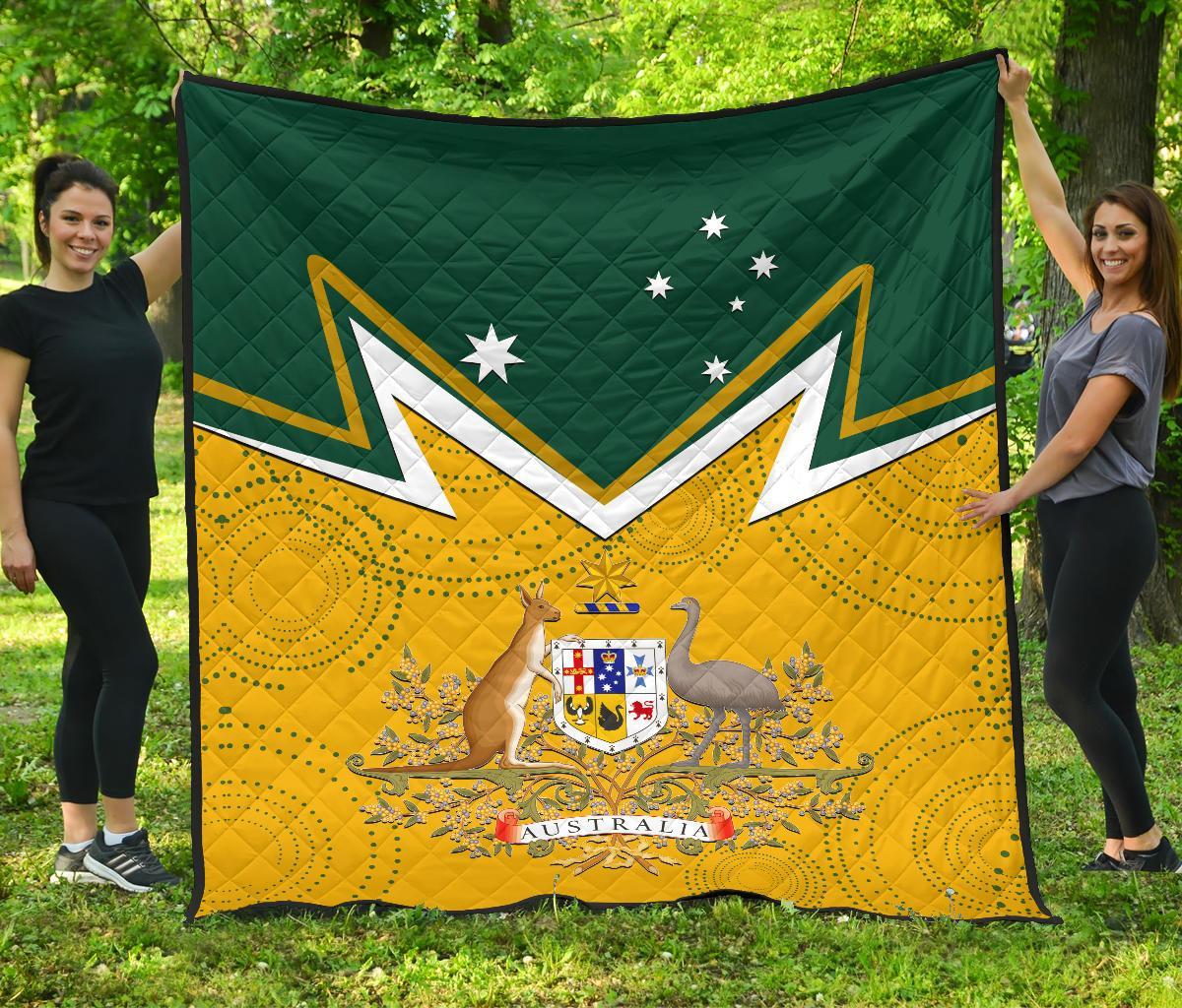 Premium Quilt - Australian Coat Of Arms National Color - Vibe Hoodie Shop