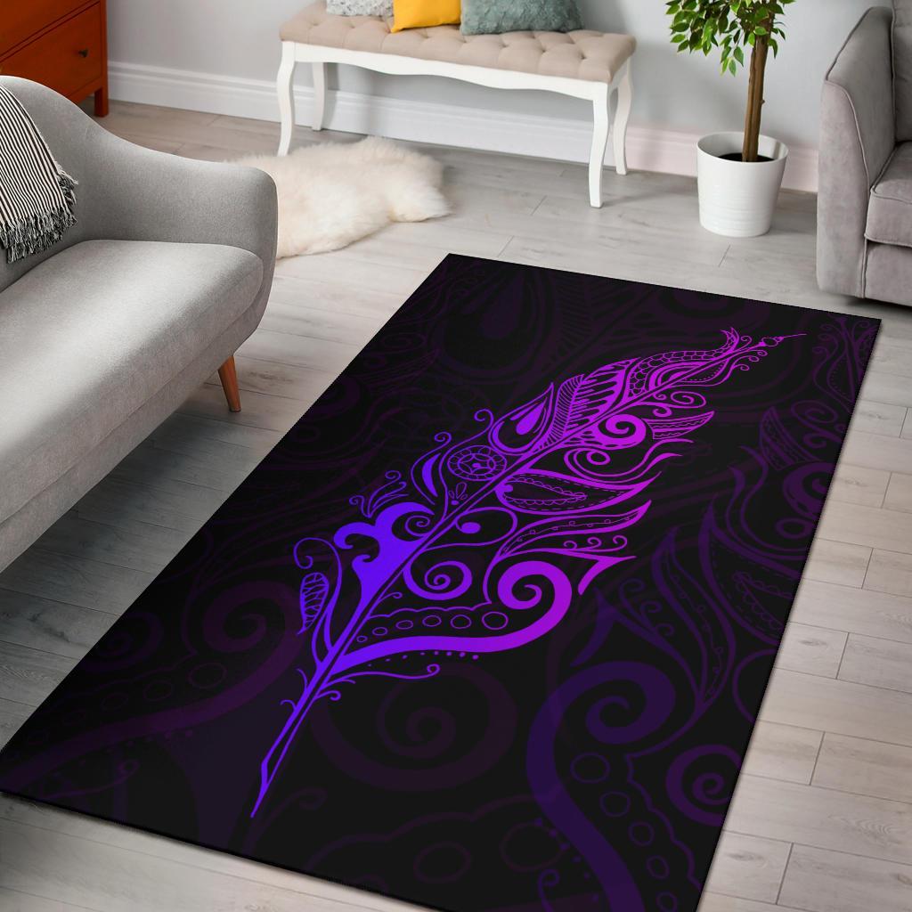 Light Silver Fern Area Rug, Purple - Vibe Hoodie Shop