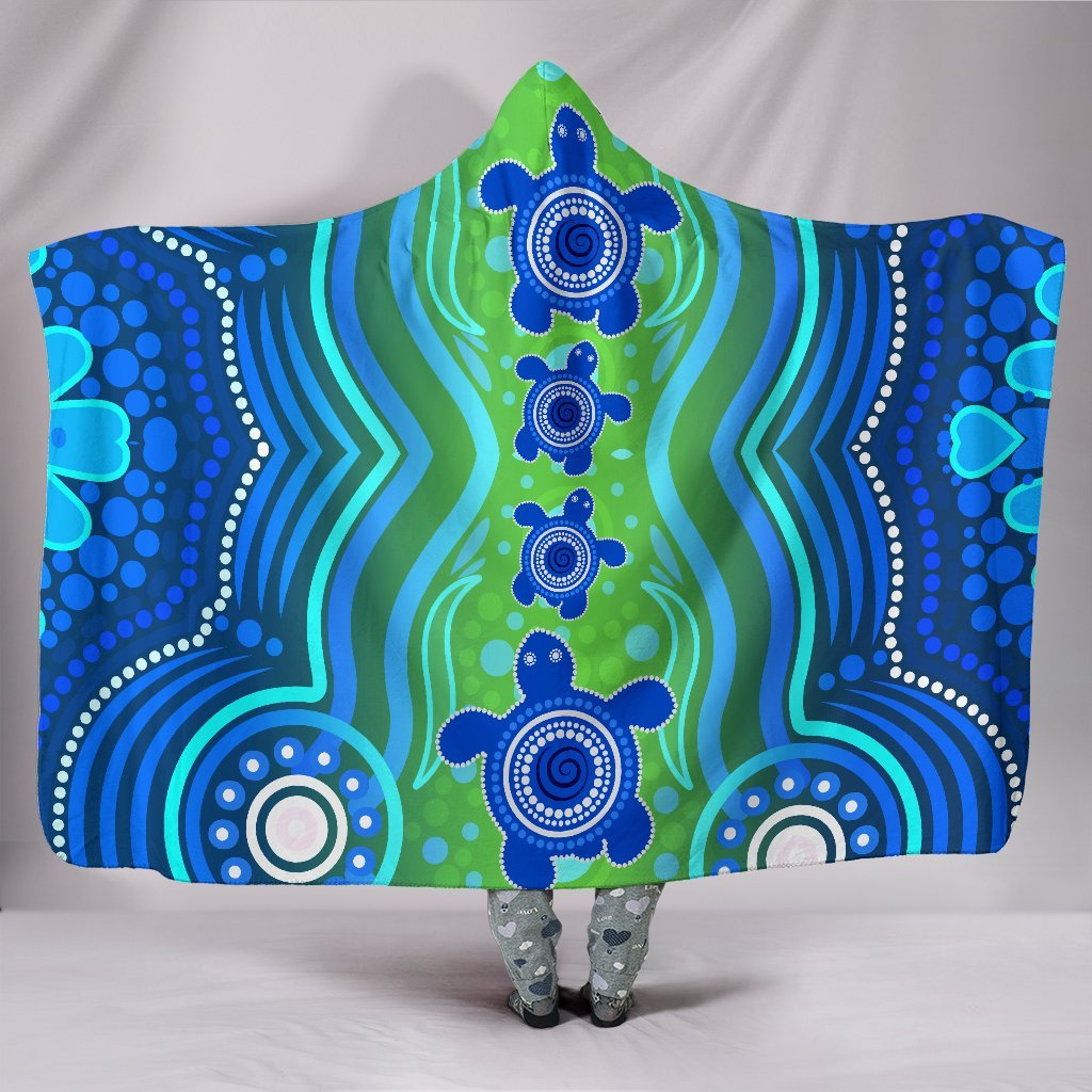 aboriginal-hooded-blanket-aboriginal-turtle-family