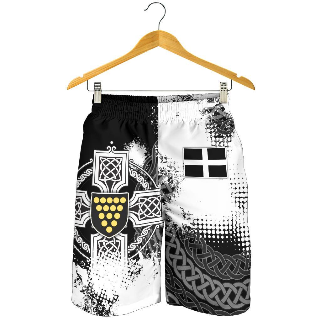 Cornwall Men's Shorts - Cornwall Celtic Cross - Vibe Hoodie Shop