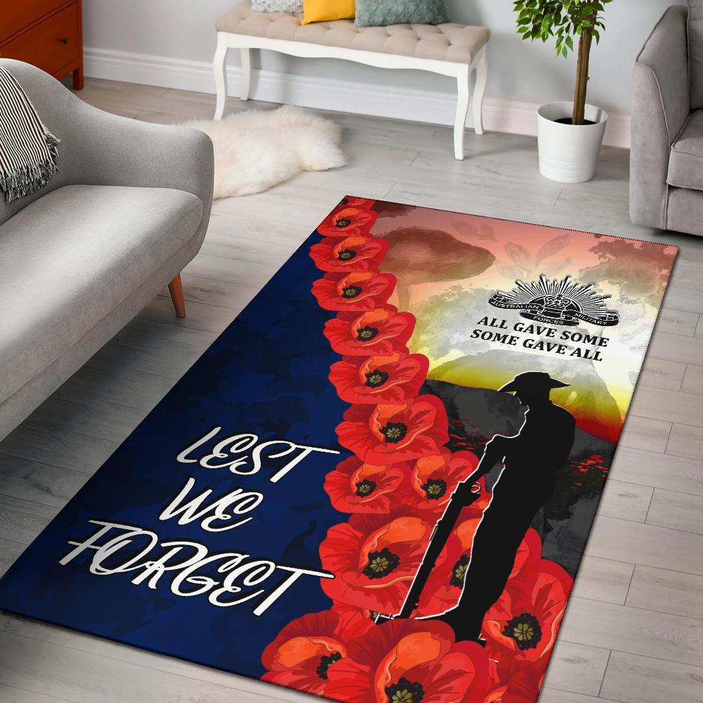 ANZAC Lest We Forget Area Rug - All Gave Some, Some Gave All - - Vibe Hoodie Shop